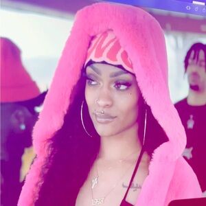 Pink faux fur jacket/hoodie